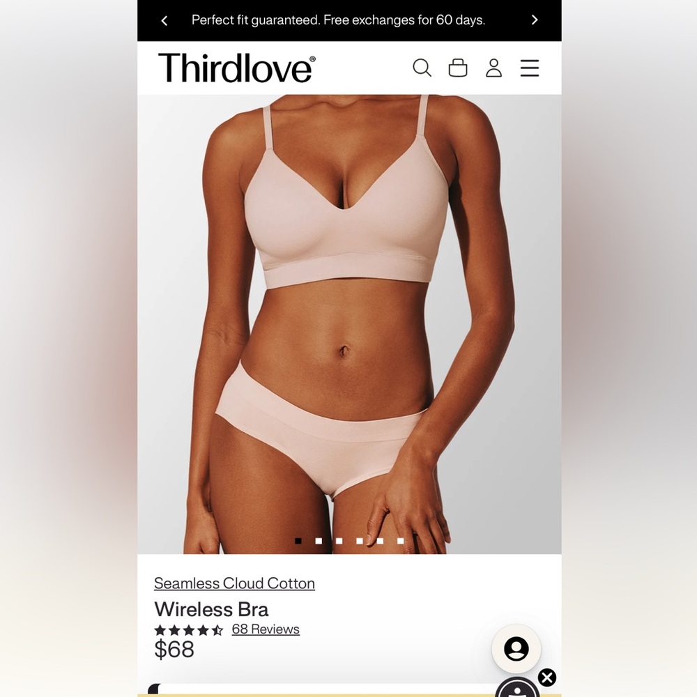 ThirdLove seamless cloud cotton wireless bra